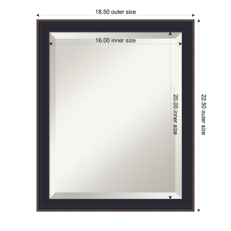 Havana Black Bronze Beveled Framed Bathroom Vanity Wall Mirror - Havana Black Bronze - 19 x 23 in