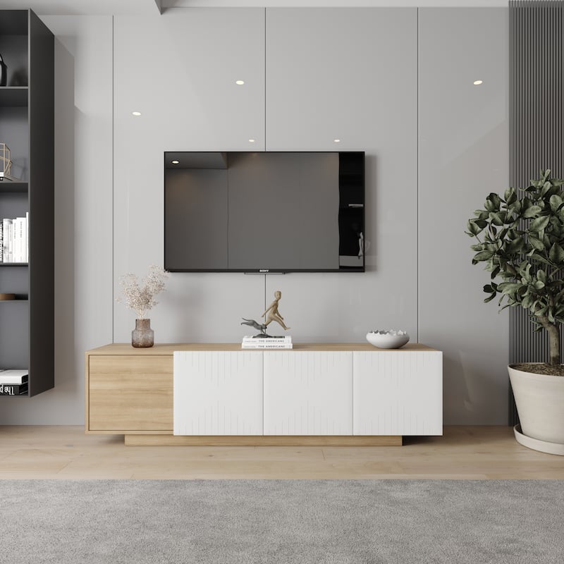 Nexera Riva TV Stand for TVs up to 80 inches - Tan