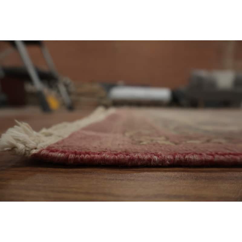 Hand Knotted Oriental 100% Wool Carpet Traditional Floral Pink Ziegler Area Rug - 11' 4'' X 8' 10''