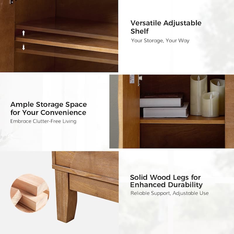 Martina Modern 2-door Ample Storage Cabinet With Adjustable Shelves Set Of 2 By HULALA HOME