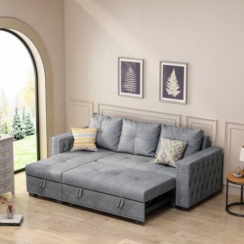 Classic and Cozy L Shape Sectional Sofa,Pull-Out Sleeper