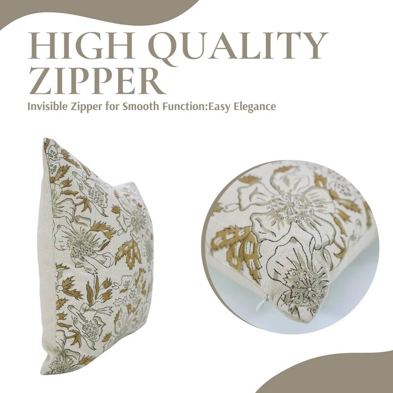 Fabdivine Farmhouse Living Room Pillowcase Floral 22x22, Papaya Leaf