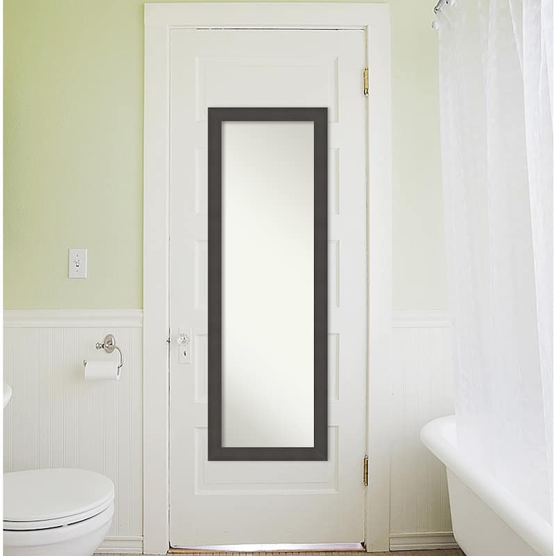 Blaine Narrow Non-Beveled Framed Full-Length On the Door Mirror - Glass Size 14x48
