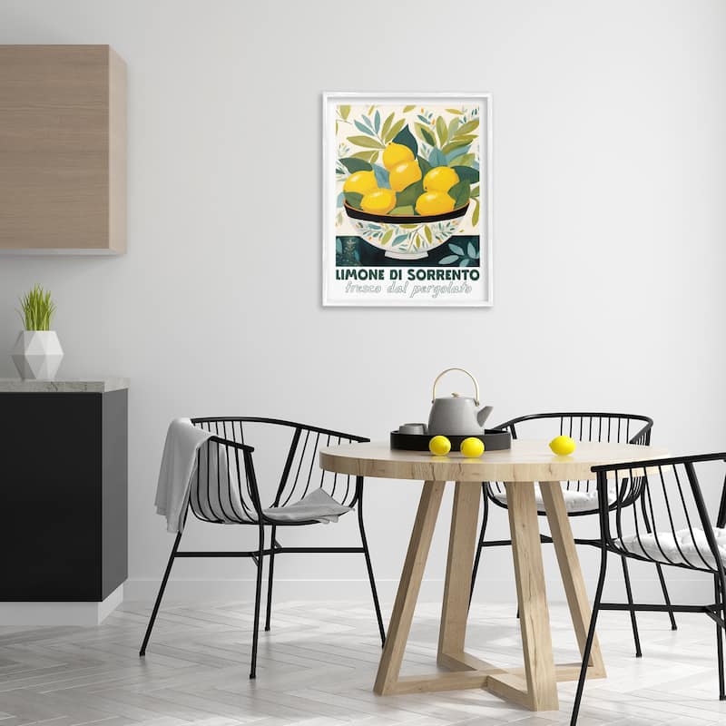 Stupell Charming Bowl of Lemons Framed Giclee Art Design By Lux + Me Designs