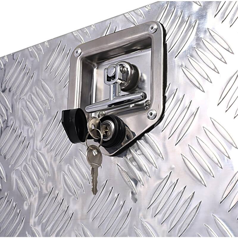 24 Inch Heavy Duty Aluminum Underbody Tool Box, Waterproof Rectangular Truck Storage Organizer Chest With Lock And Keys