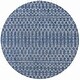 preview thumbnail 120 of 166, JONATHAN Y Trebol Moroccan Geometric Textured Weave Indoor/Outdoor Area Rug 5'3" Round - Navy/Light Gray