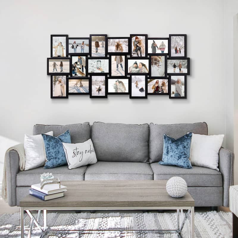 HELLO LAURA Modern Plastic 21 Piece Wall Hanging Family Photo Frame Wall Set