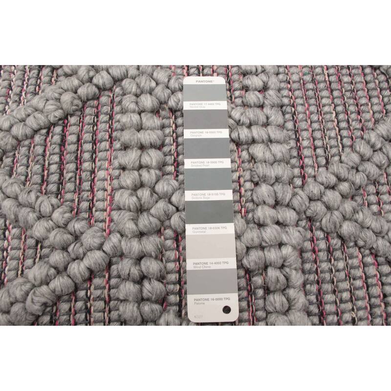 ECARPETGALLERY Braid weave Sienna Grey Wool Rug - 5'2 x 8'0