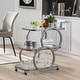 preview thumbnail 13 of 28, Metal Bar Cart Silver Bar Carts for the Home Metal/Glass - Silver Grey