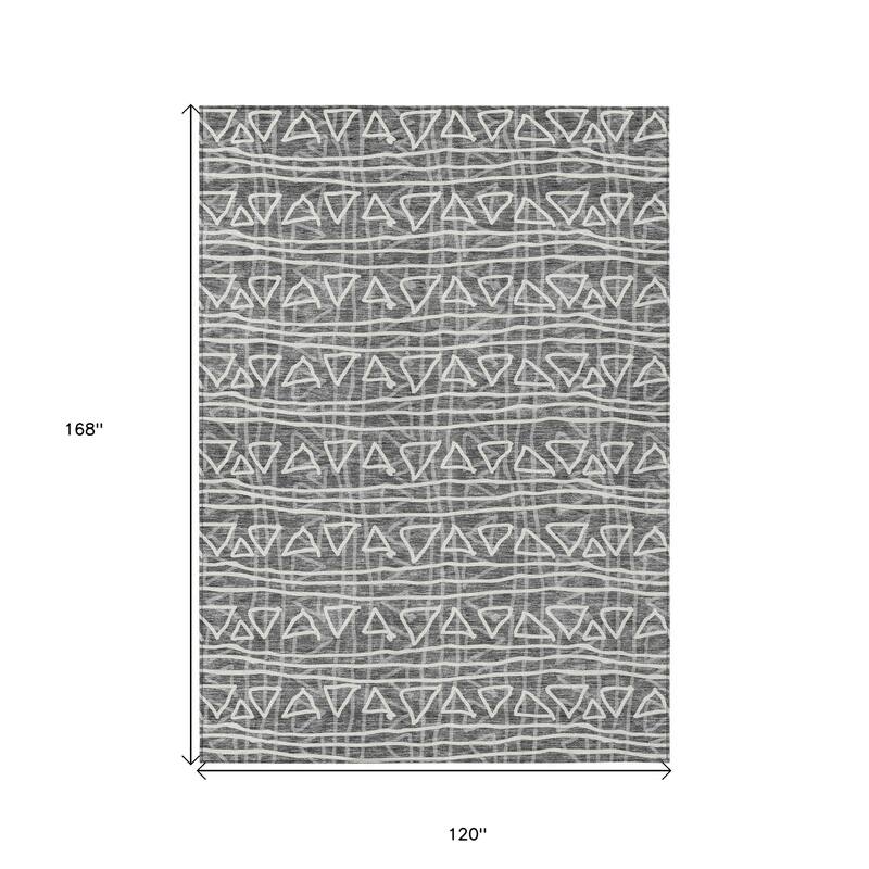 HomeRoots Geometric Transitional Rectangle Outdoor Rug