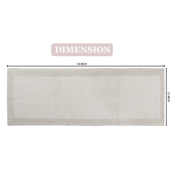 dimension image slide 12 of 50, Home Weavers Luxury Collection 100% Cotton Reversible Bathroom Washable Rug Soft and Absorbent bath Rug Non Slip