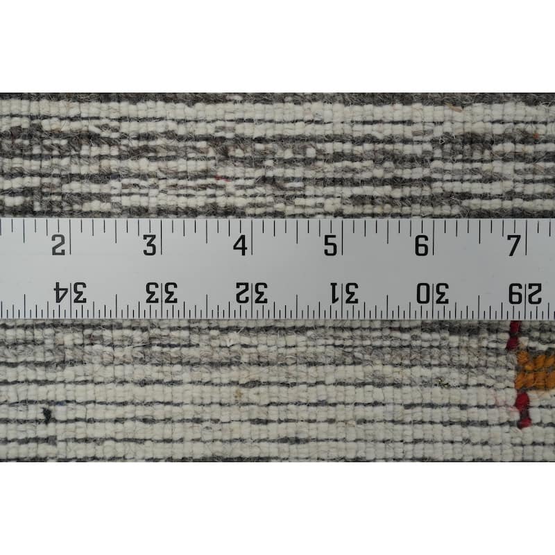 Hand Knotted Oriental 100% Wool Carpet Tribal Animal Pictorial Beige & Ivories Gabbeh Area Rug - 9' 10'' X 7' 11''