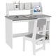 preview thumbnail 10 of 8, Kids Desk and Chair Set with Storage, Study Desk with Chair for Children 5-8 Years Old, Gray