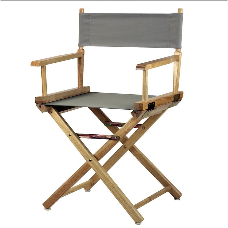 Natural Frame 18-inch Director's Chair - Grey