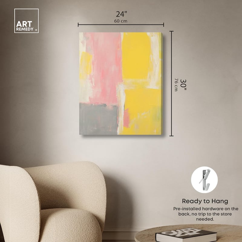 Blush and Sunshine Canvas by Art Remedy, Gallery Wrapped