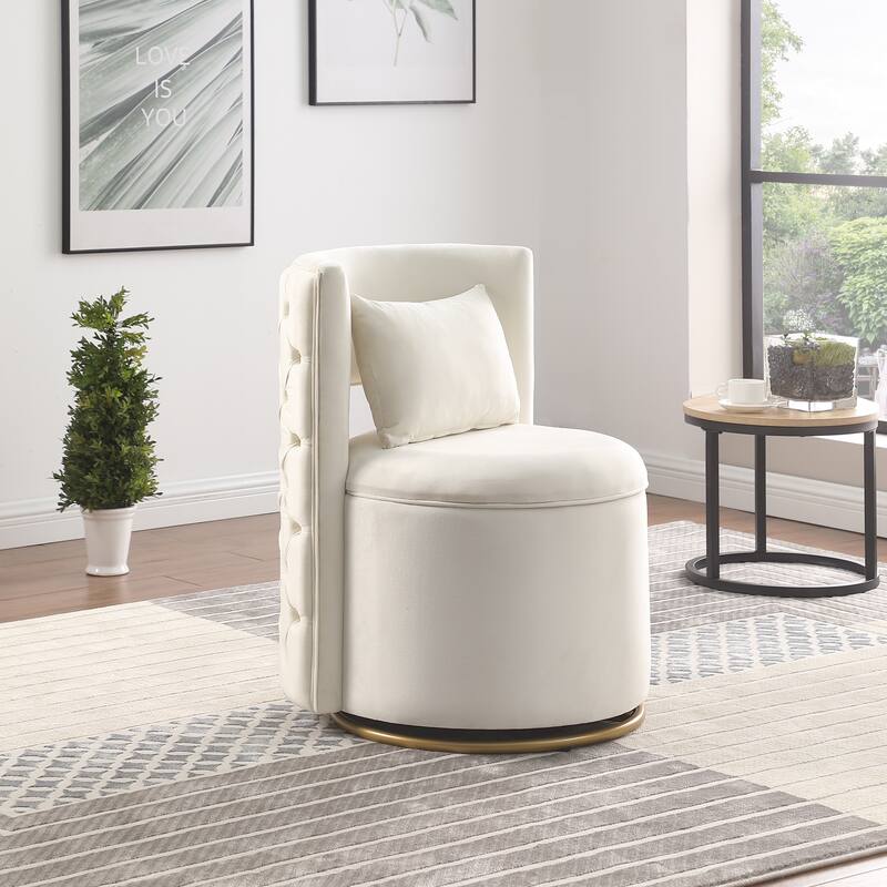 Modern 360 Degree Swivel Cuddle Barrel Accent Storage Chairs for Living Room