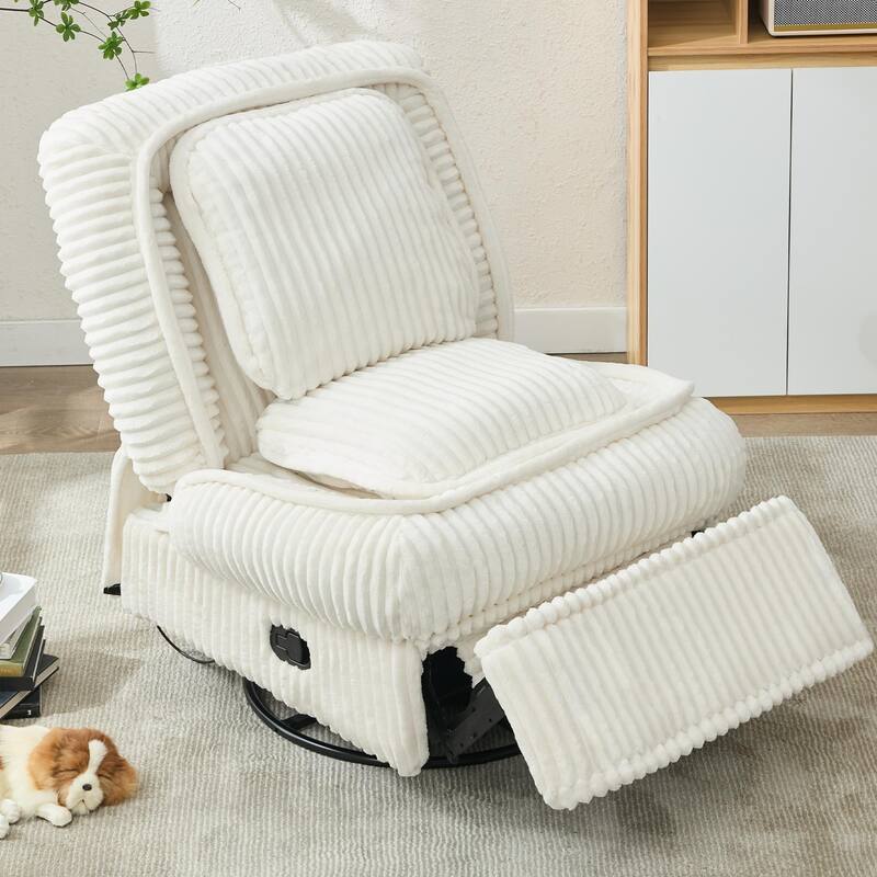 360° Swivel Rocking Single Sofa,Recliner Sofa, Manual Glider Rocking Armless Chair,Living Room Office