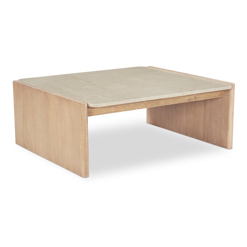 NADAAL STUDIOS Galatea, Rectangular Coffee Table With Marble Top - 41"W x39"D x16"H