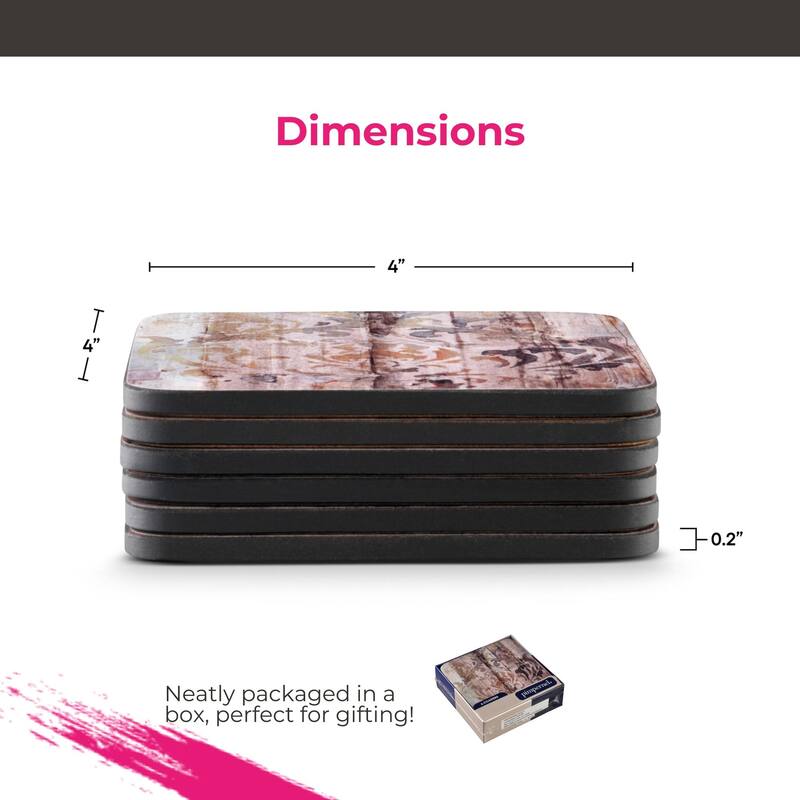 Pimpernel Set of 6 Frozen in Time Coasters - 4 Inches Sq.