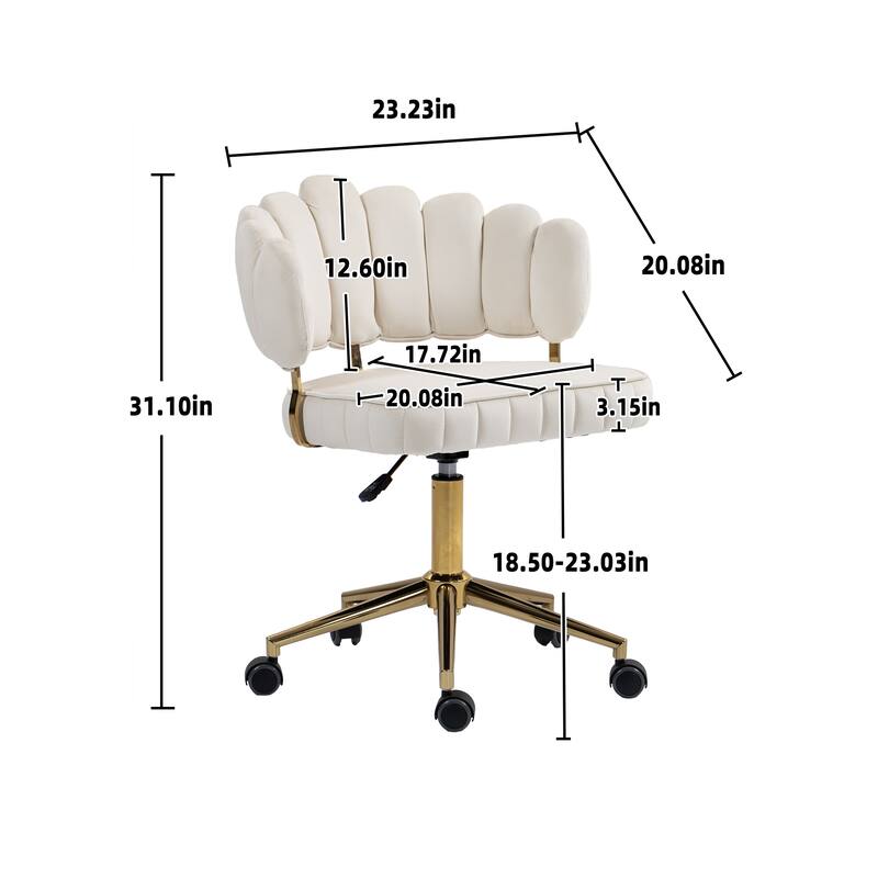 Home Office Desk Chair, Modern Cute Computer Chair, Wheels Swivel Height Adjustable Swivel Task Chair for Home Office