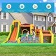 preview thumbnail 5 of 7, Outsunny 7 in 1 Inflatable Water Slide with Large Pool, Soccer Goal, Trampoline, Climbing Wall, Basketball Hoop