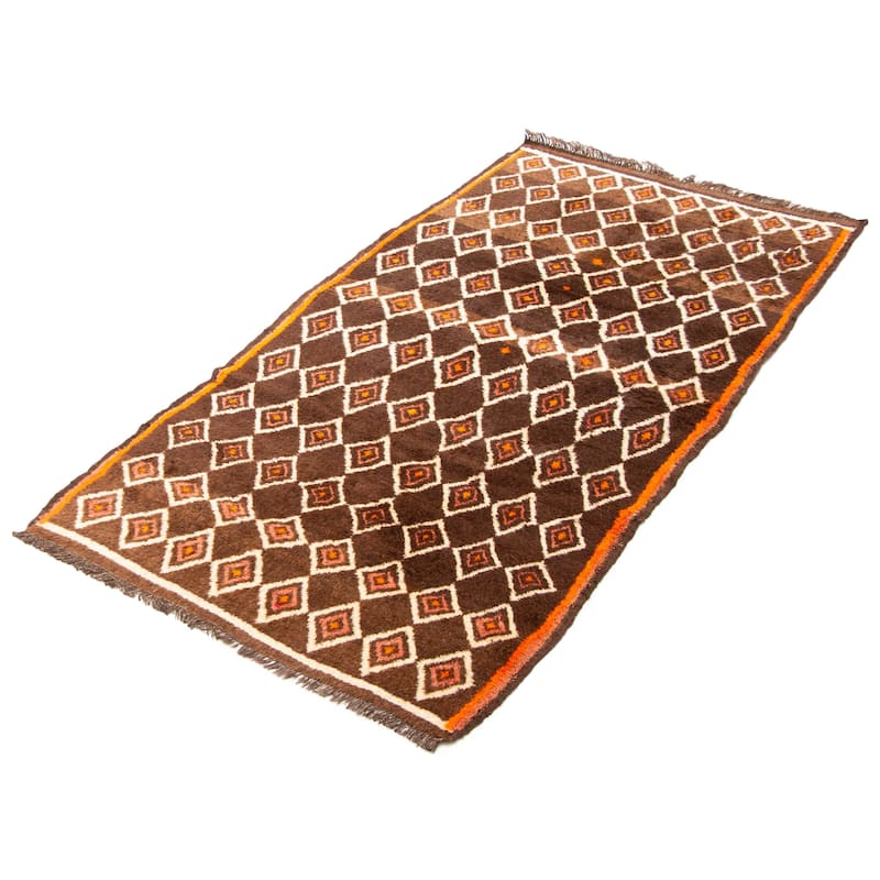 ECARPETGALLERY Hand-knotted Andelz Brown Wool Rug - 3'11 x 8'2