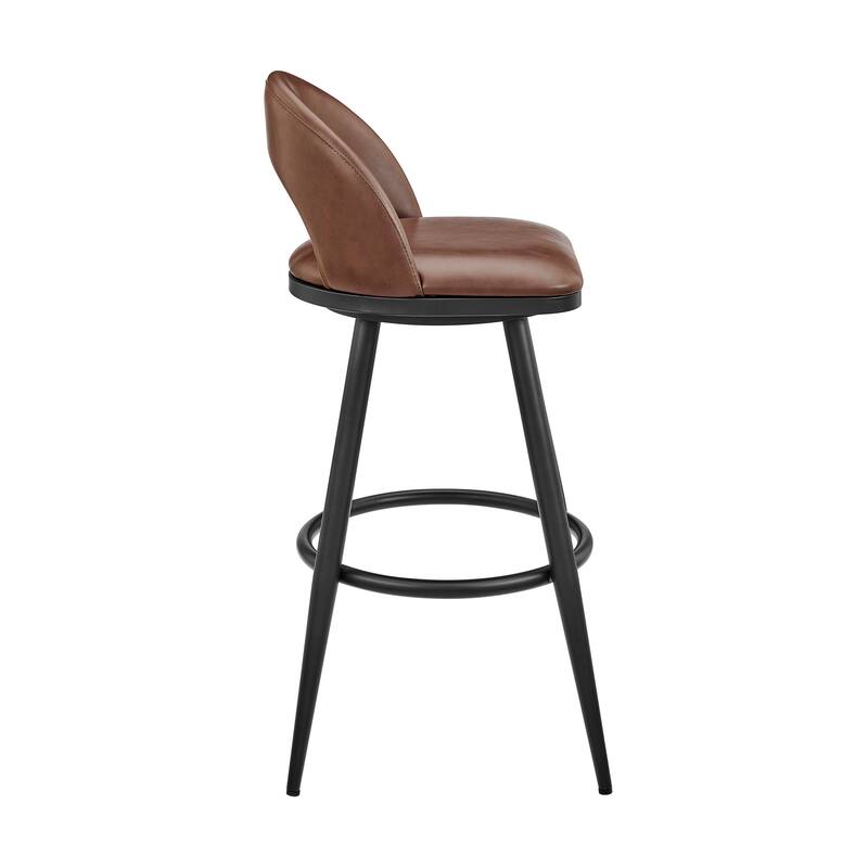 Charlotte Faux Leather and Metal Swivel Counter or Bar Stool