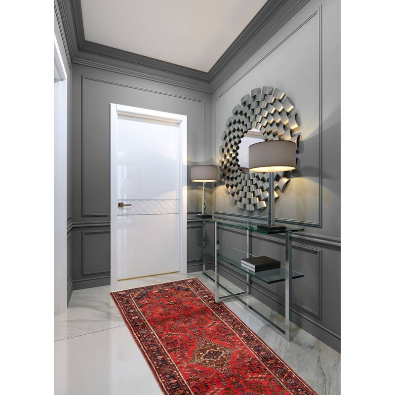 ECARPETGALLERY Hand-knotted Anadol Red Wool Rug - 3'6 x 12'10