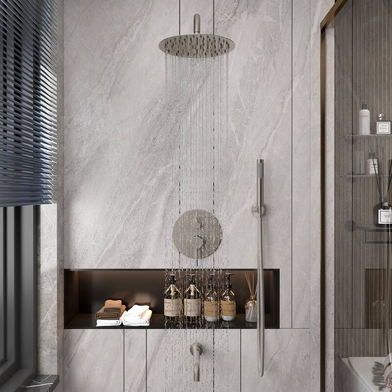 10-Inch Three-function Wall-mounted Round Shower Set