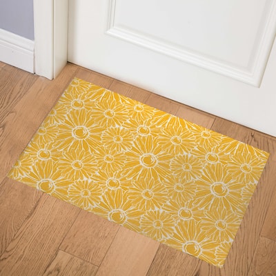 YELLOW MUMS Indoor Floor Mat By Kavka Designs