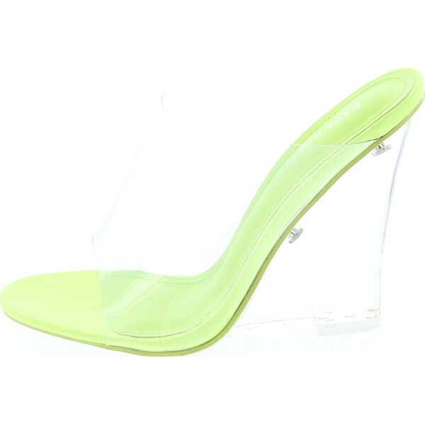 lucite wedge sandal
