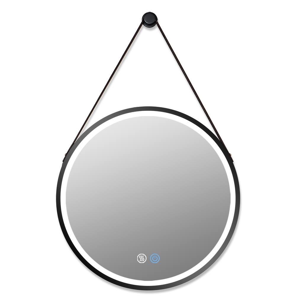 28 Inch Round Frame with Lamp Hanging Bathroom LED Mirror Vanity Mirror