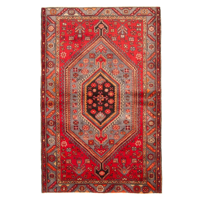 ECARPETGALLERY Hand-knotted Andelz Red Wool Rug - 4'4 x 6'9