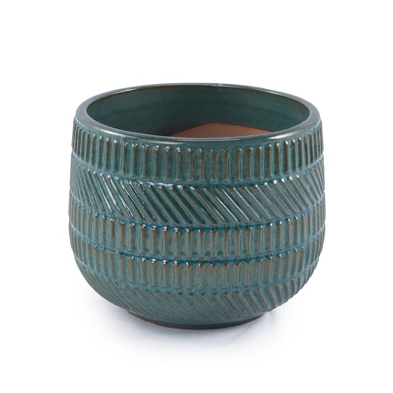 3pc Ceramic Flowerpot Set with Drainage