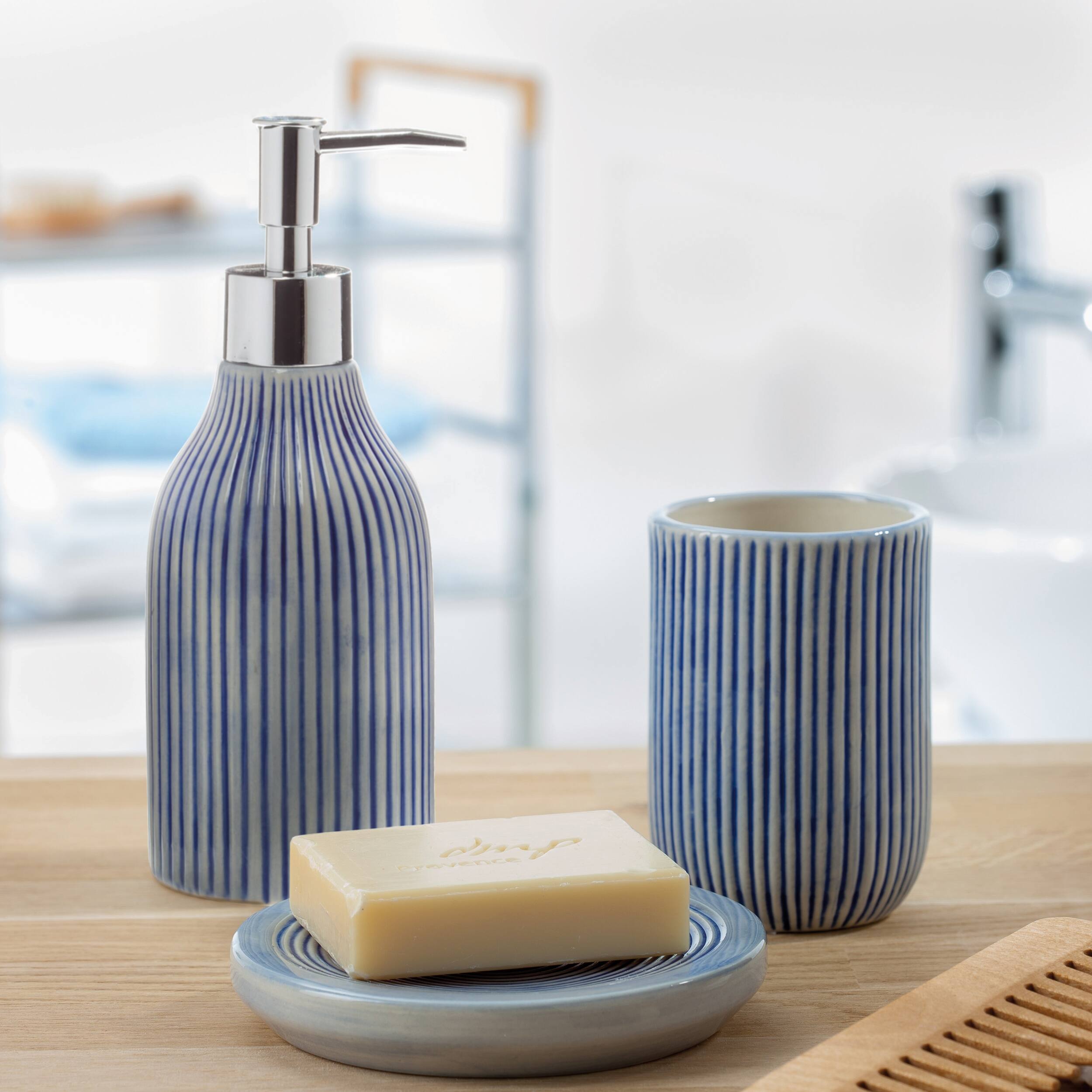 Spirella Mykonos Blue Stoneware Soap Dish Bed Bath & Beyond 32264190