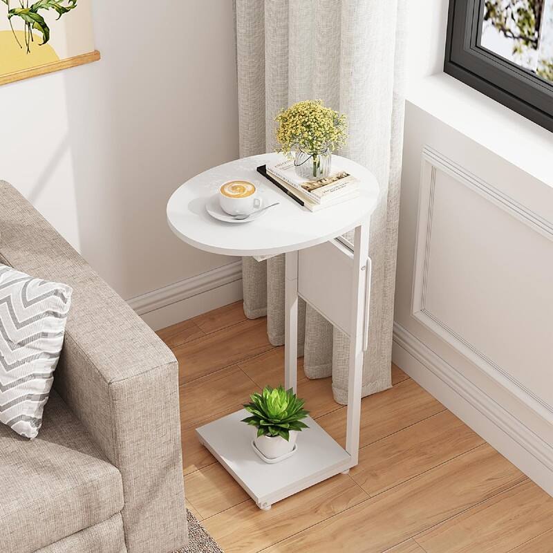 C Shaped End Table - 15.7"D x 12.6"W x 25.6"H