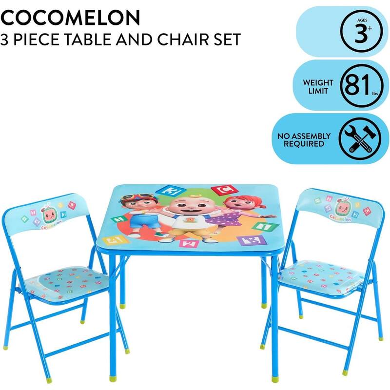 Cocomelon 3 Piece Childrens Table and Chair Set