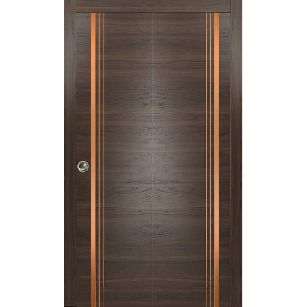 Bi-fold Doors 36 x 80 Planum 1010 Chocolate Ash with Sturdy Tracks