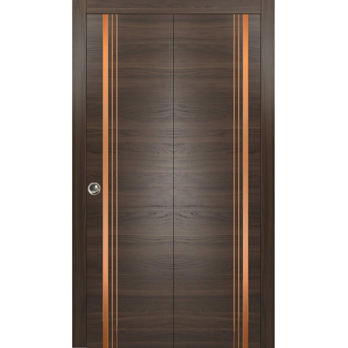 SartoDoors Planum 1010 | Closet Door Bi-fold Door | Solid Wood | Hardware Set | 36x80, Chocolate Ash Bedroom Door Bathroom Door