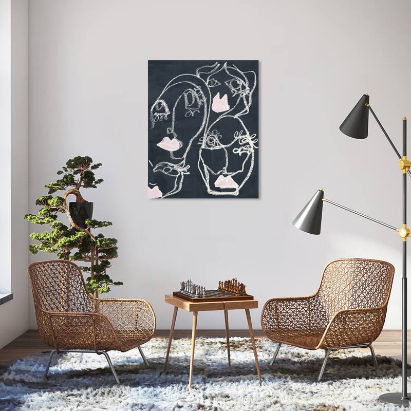 Wynwood Studio People and Portraits Girls Black and Modern & Contemporary Wall Art Canvas Print - 36 x 30