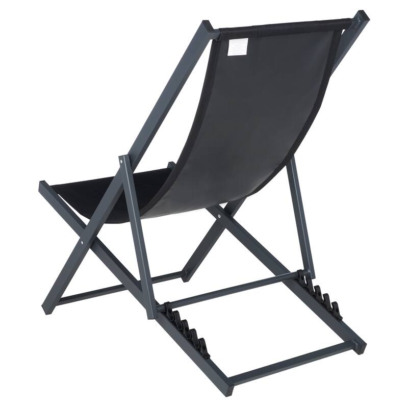 SAFAVIEH Outdoor Charlee Set of 2 Sling Chairs - 42" W x 26" D x 31" H - 42Wx26Dx31H