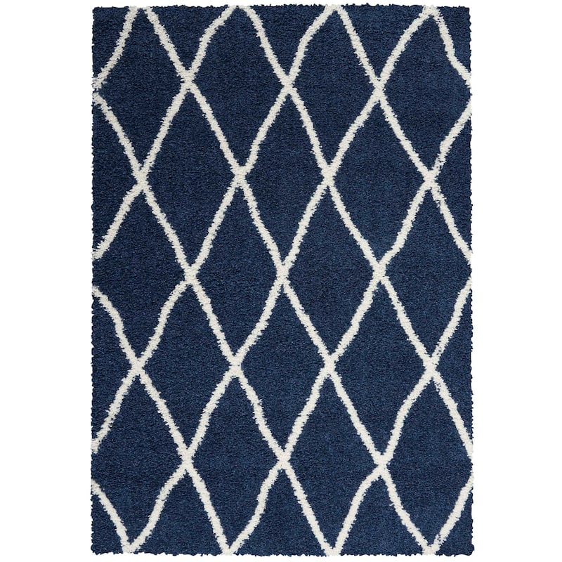 Nourison Shangri-La Geometric Trellis Lattice Shag Rug