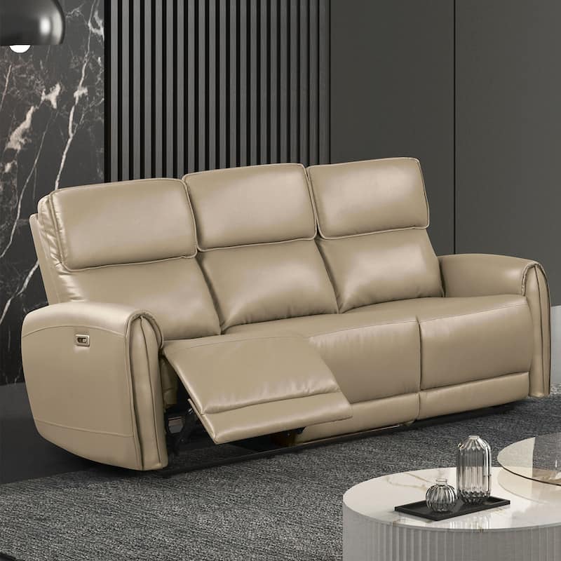 Leatherette Upholstered Power Sofa with USB Charging Ports