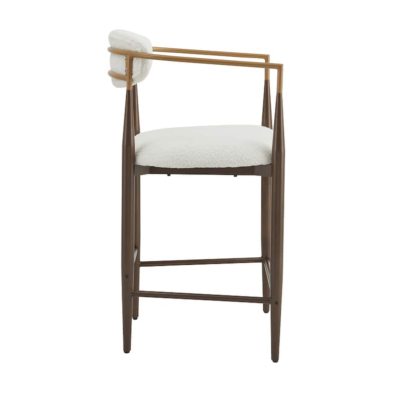 Christopher Knight Home Elmore Fabric and Iron 25-Inch Tall Counter Stools (Set of 2)