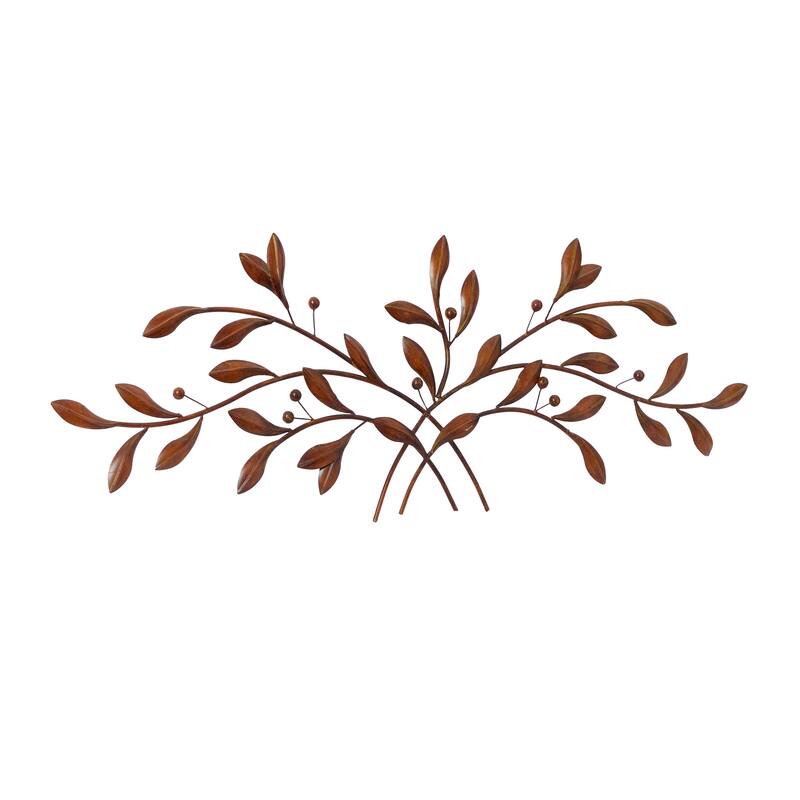 Brown Metal Leaf Home Wall Decor
