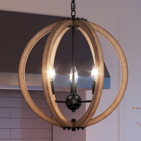 Luxury Industrial Lux Pendant, 18"H x 18"W, with Industrial Style, Matte Black, by Urban Ambiance
