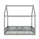 preview thumbnail 4 of 5, Full Size Woodden House Bed with Fence and Door, Gray