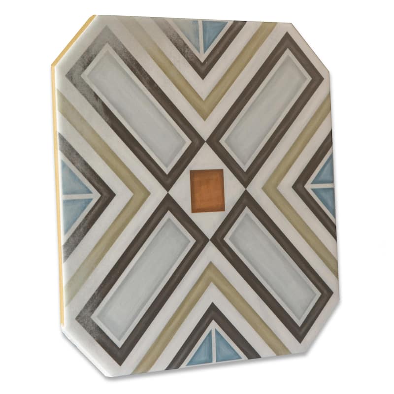 Merola Tile Vaudeville Octagon Deco Ritter with Taco Lima 7-7/8" x 7-7/8" Porcelain Floor and Wall Tile