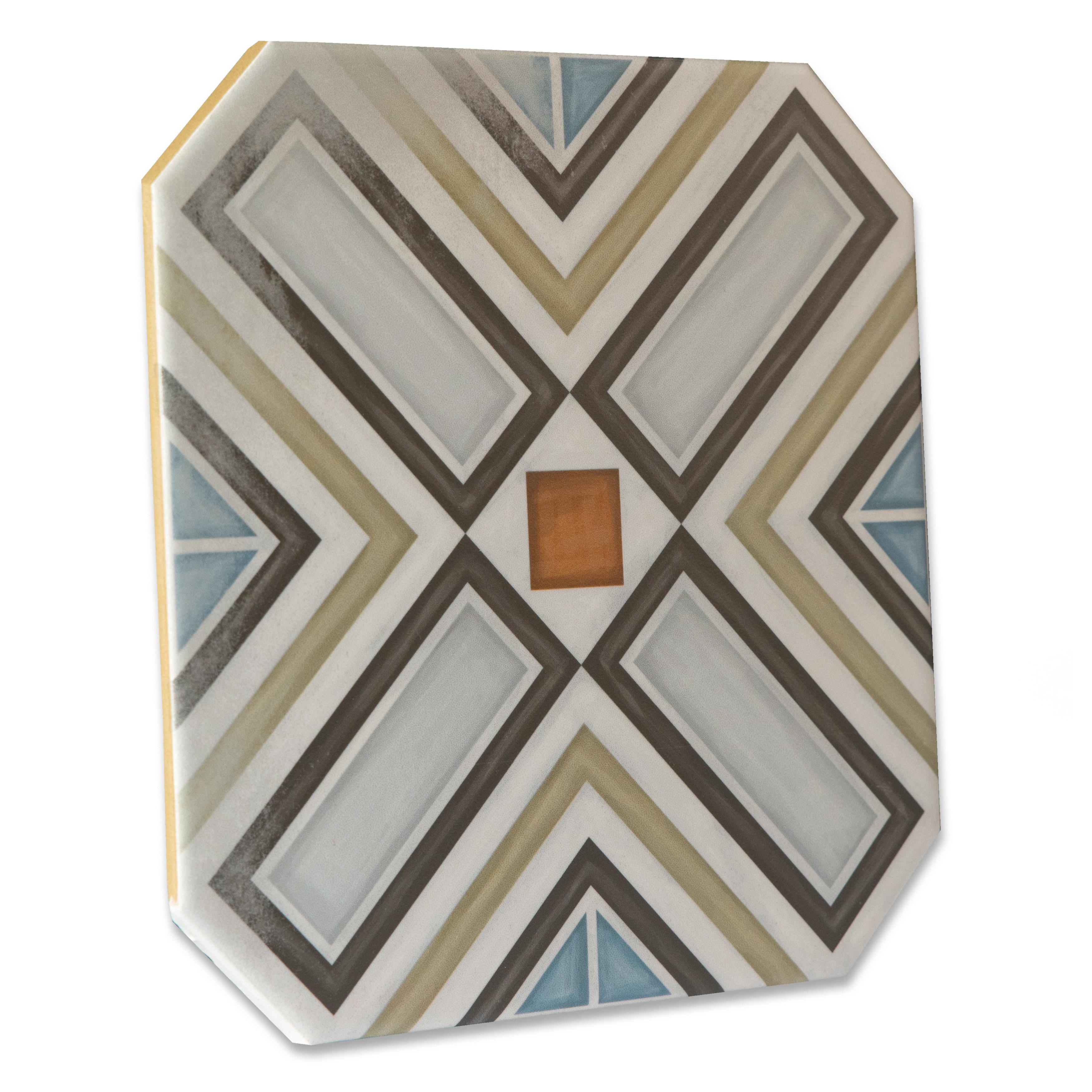 Merola Tile Vaudeville Octagon Deco Ritter with Taco Marron