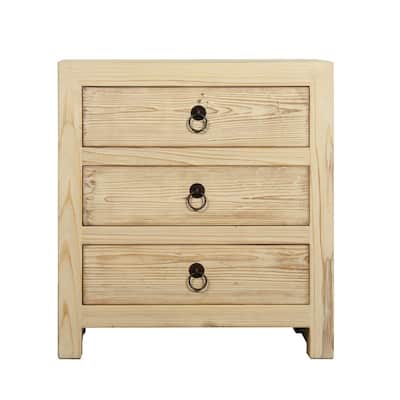 Nightstand with three drawers weathered natural 24x18x26H